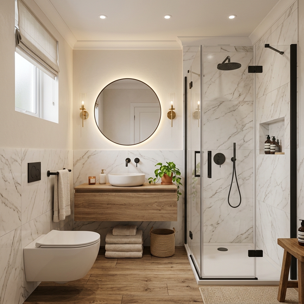 3 m² Ahşap Görünümlü Banyo