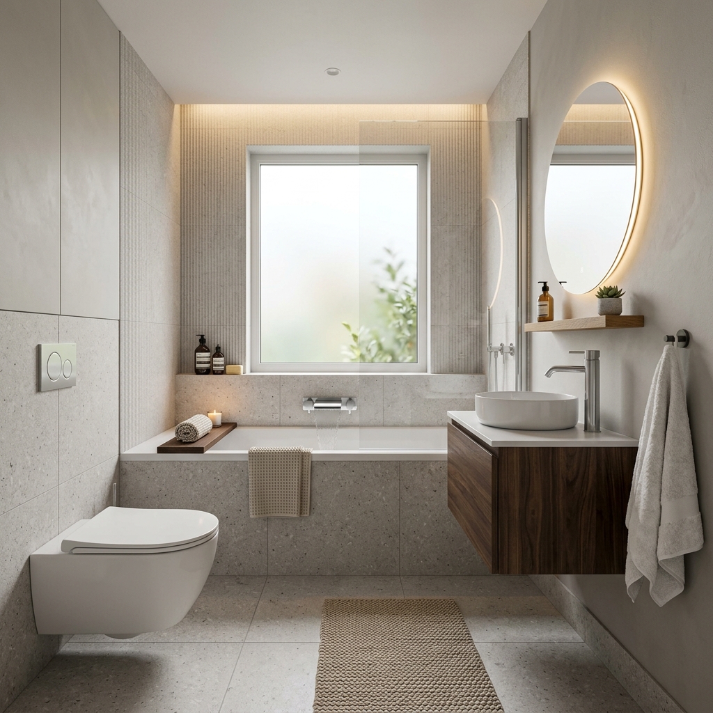 5 m² Otel Tipi Minimal Banyo