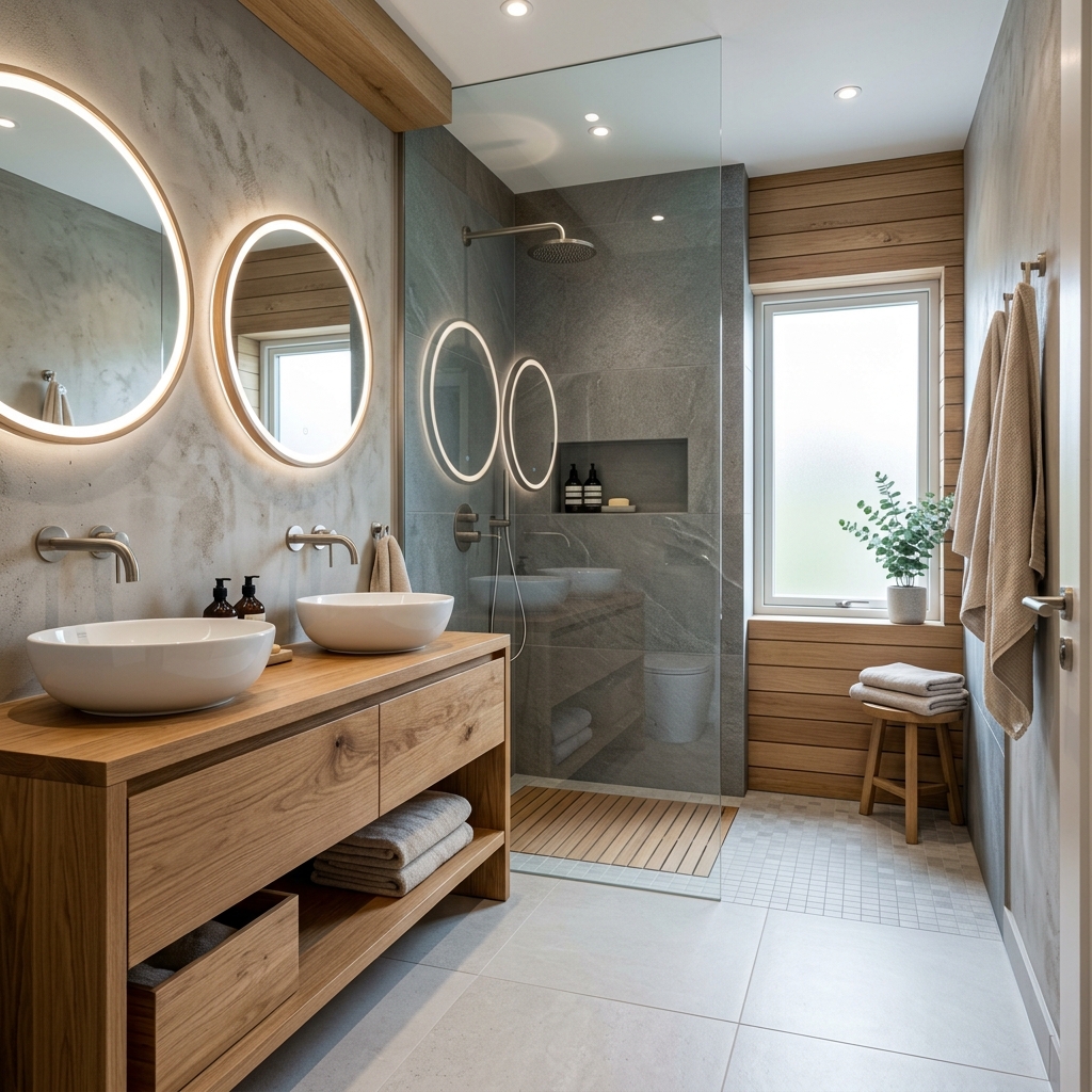 5 m² Doğal Ahşap Banyo