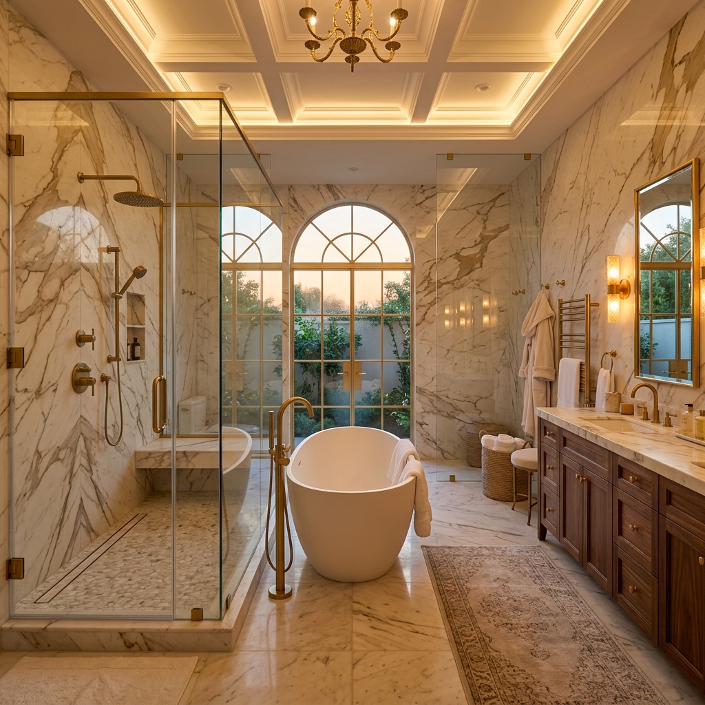 Mermer Görünümlü Luxury Banyo